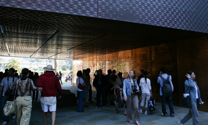 Inside the de Young entrance